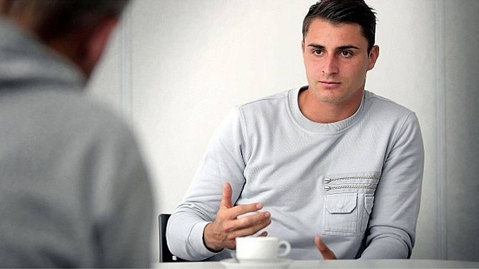 Fußball-Profi Sebastian Mielitz beim Gespräch im Flensburger sh:z-Medienhaus.michael staudt